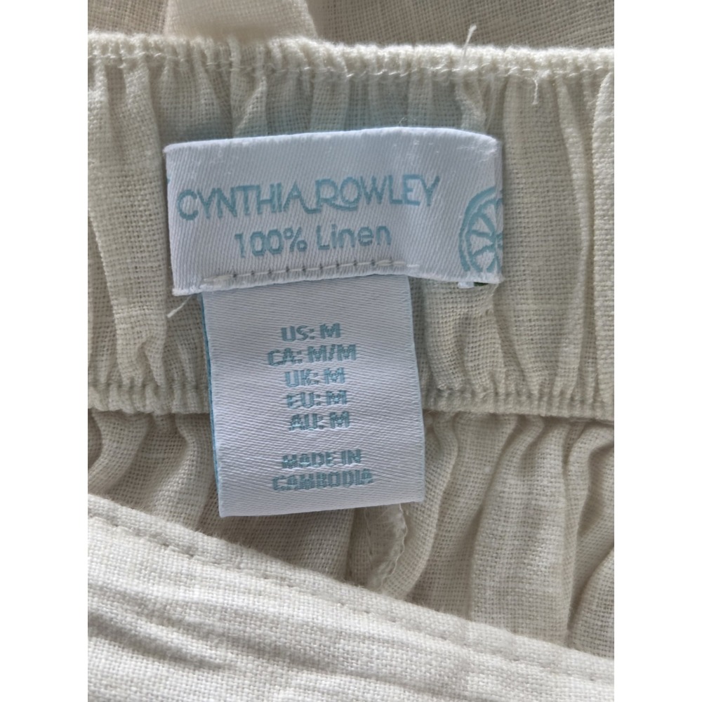 Cynthia Rowley Tropical Linen Maxi Skirt M Semi-sheer White Nautical Boho Beach - Picture 10 of 13